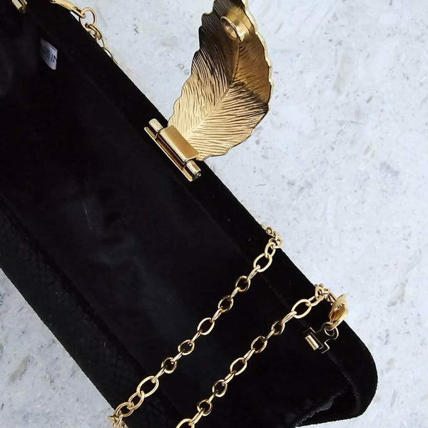 MADDIE Clutch Bag | Black Velvet