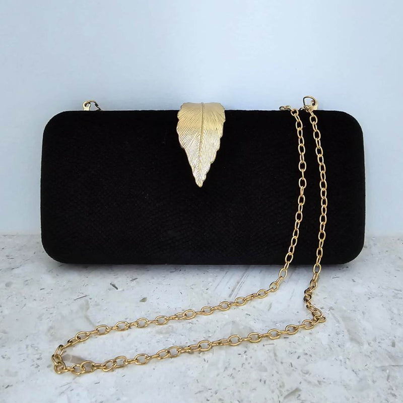 MADDIE Clutch Bag | Black Velvet