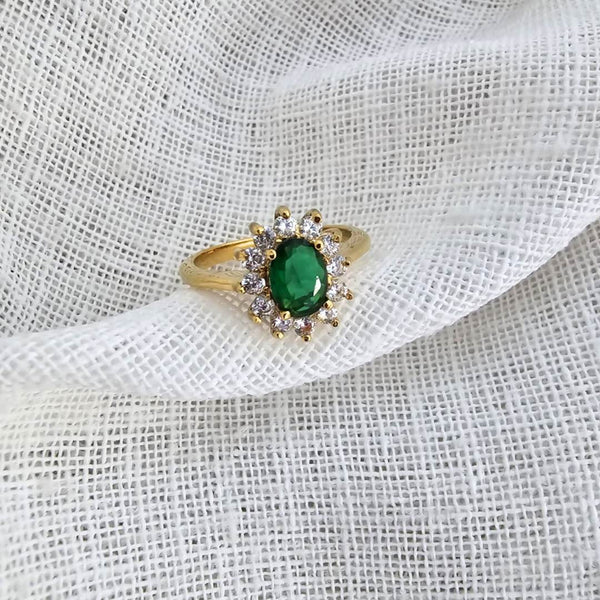 PRINCESS Gold Emerald Ring