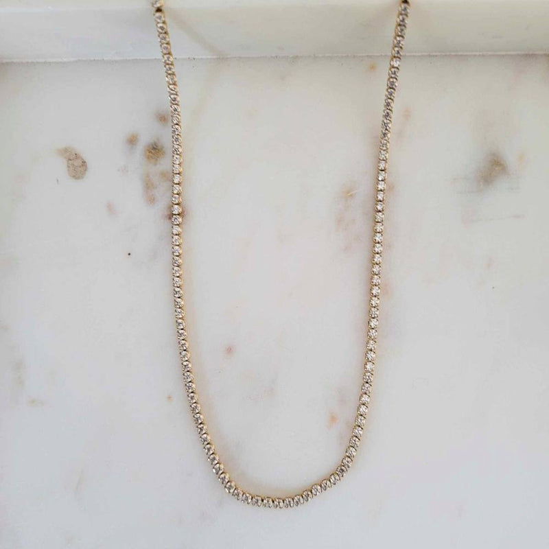 ISABEL Gold Tennis Necklace 3MM