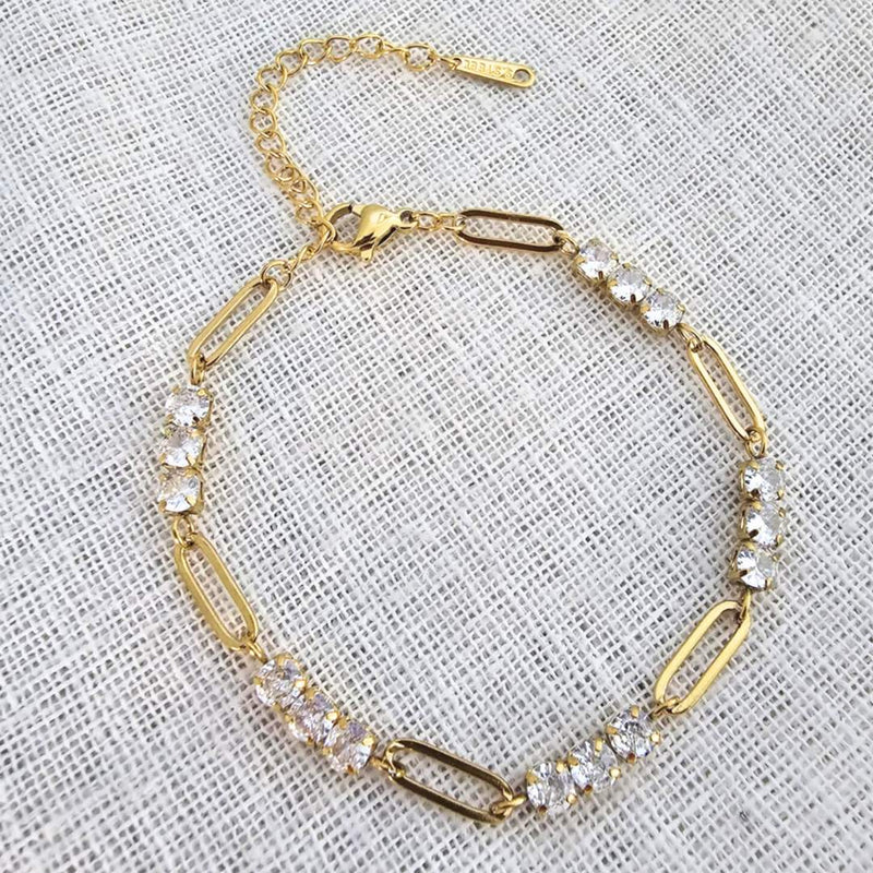 FAYE Gold Gemstone Link Bracelet