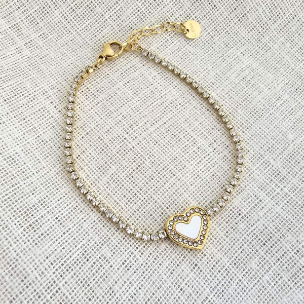 DAHLIA Gem Heart Gold Bracelet