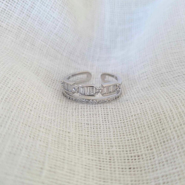 QUINN Sterling Silver Cubic Zirconia Ring
