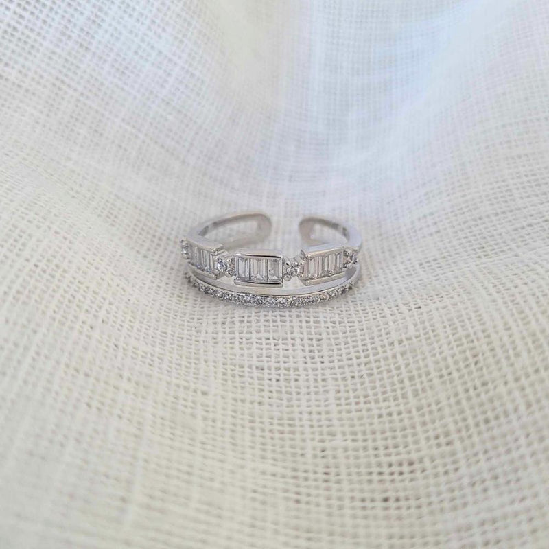 QUINN Sterling Silver Cubic Zirconia Ring