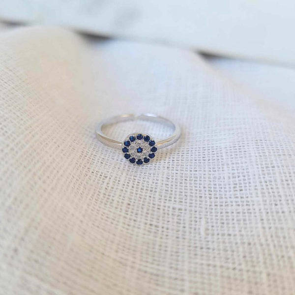 Sterling Silver Evil Eye Ring