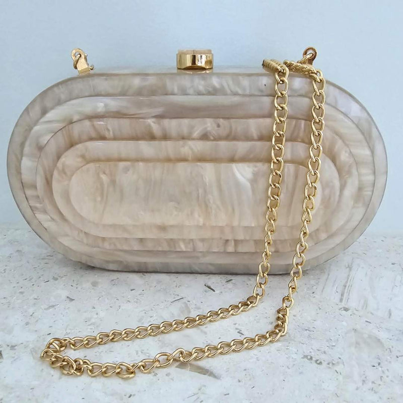 ADELE Clutch Bag | Champagne