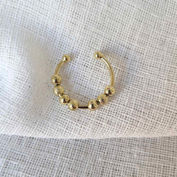 Calming Fidget Spinning Ring | Gold Beads
