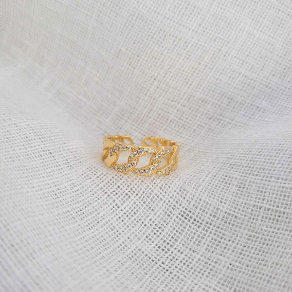 Sterling Silver 18k Gold Plated Braid Style Ring