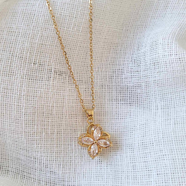 Calming Fidget Necklace | Gold Clover