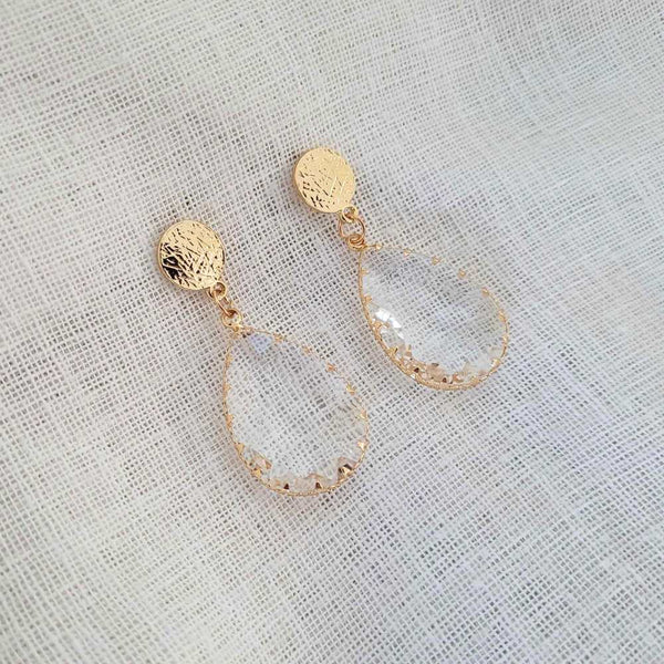 ESTELLE Gold Lux Statement Crystal Earrings