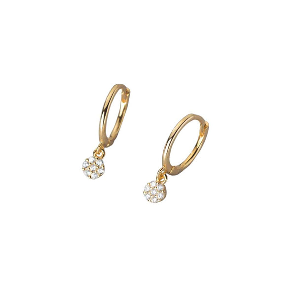 FLOWER Sterling Silver 18k Gold Plated Hoop Earrings