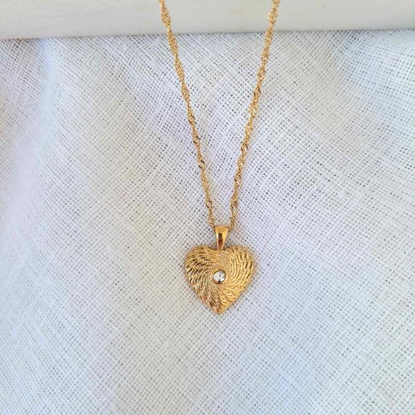 HEART Gold Pendant Necklace