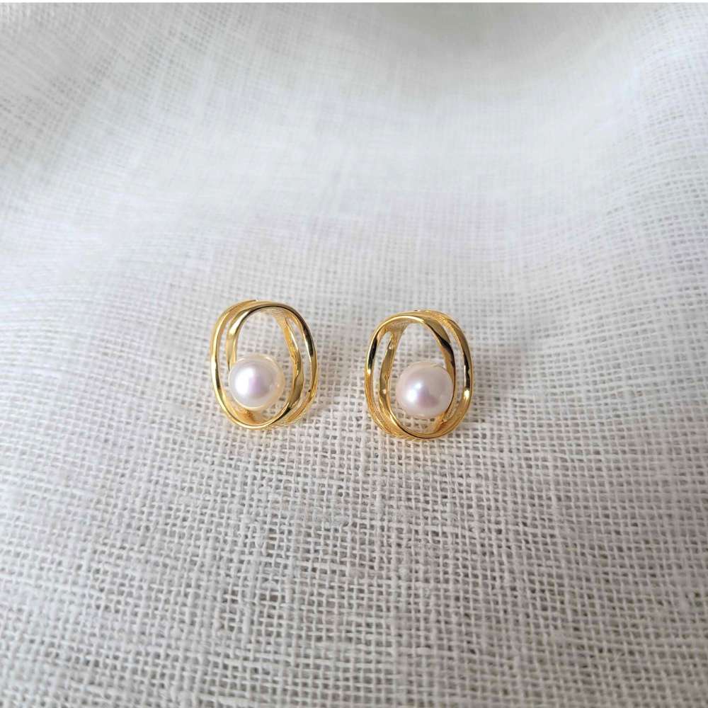 Sterling silver 18kt gold plated earrings deals