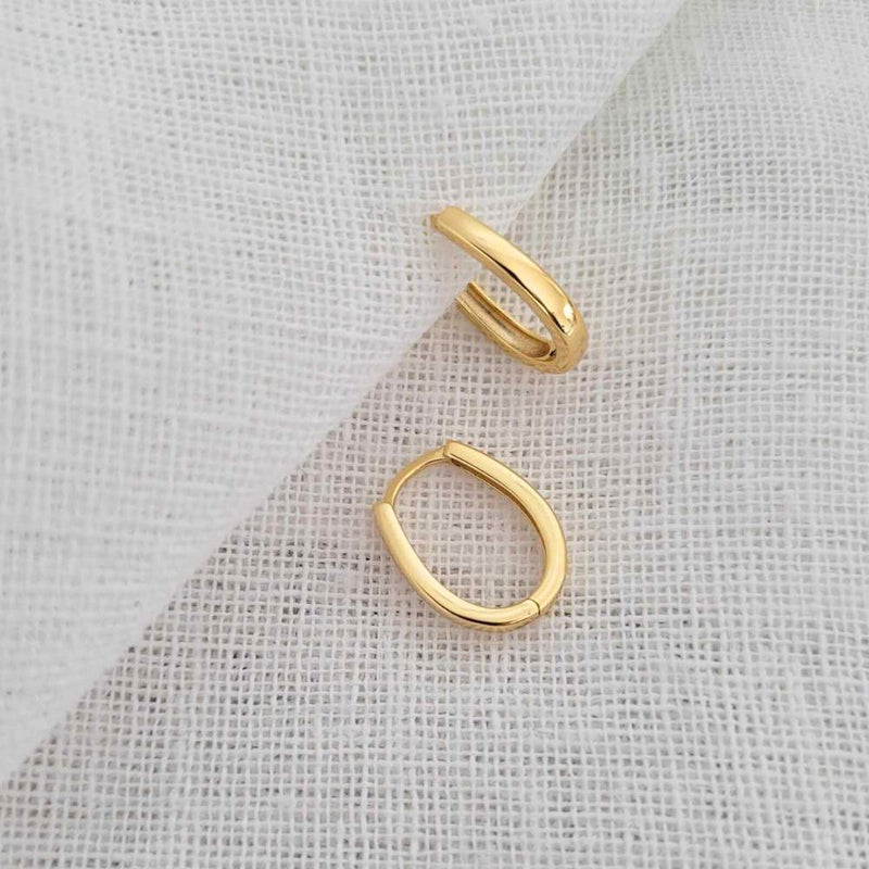ISLA Sterling Silver 18k Gold Plated Oval Hoop Earrings