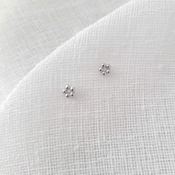 FLOWER Sterling Silver Mini Stud Earrings