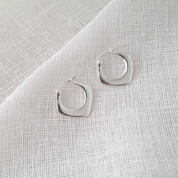 GEOMETRIC Sterling Silver Hoop Earrings