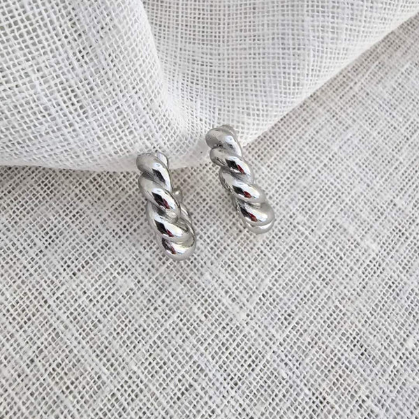 TWIST Silver Hoop Earrings