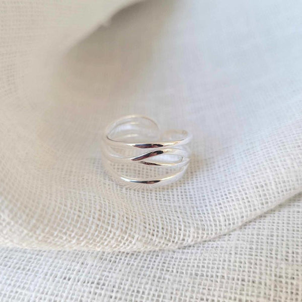 Sterling Silver Waves Ring