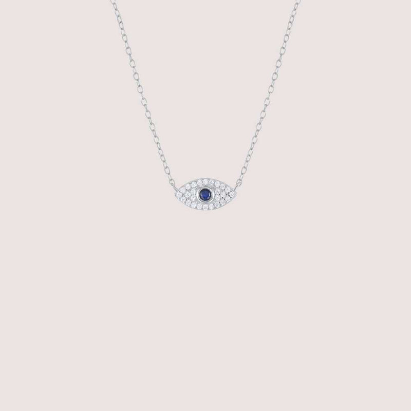 EVIL EYE Sterling Silver 18k Gold Plated  Necklace