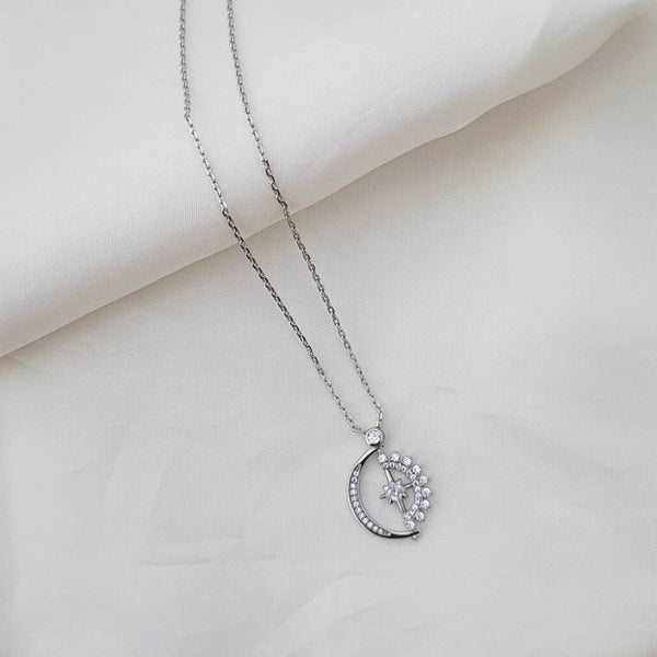 Calming Fidget Necklace | Moon Star Silver