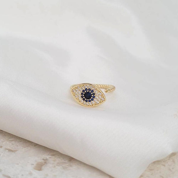 Calming Fidget Spinning Ring | Evil Eye Gold