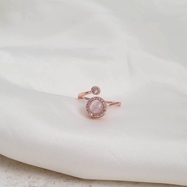 Calming Fidget Spinning Ring | Rose Gold Opal