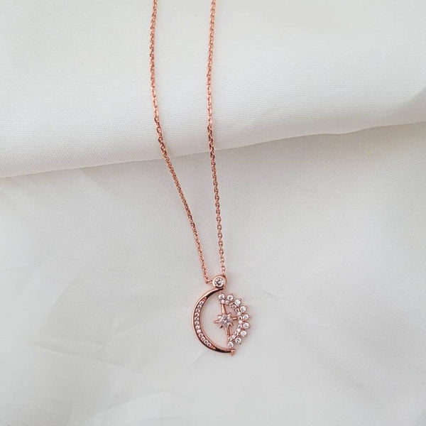 Calming Fidget Necklace | Moon Star Rose Gold