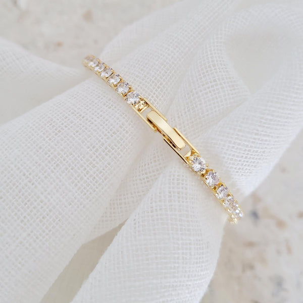 SONIA Cubic Zirconia Gold Tennis Bracelet